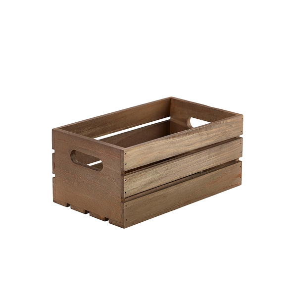 GENWARE |  DARK RUSTIC WOODEN CRATE 27 X 16 X 12 CM | WDC-2716D