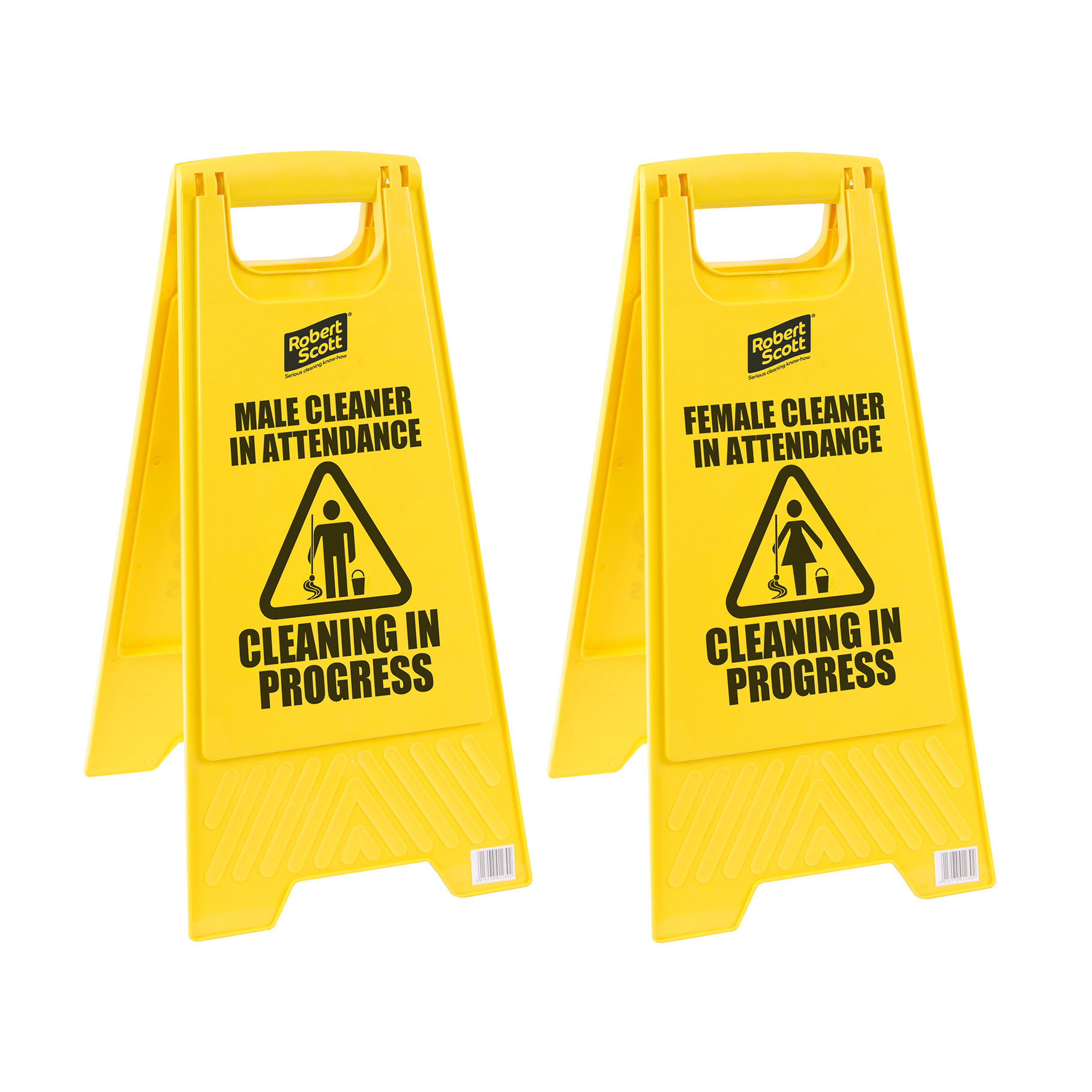 ROBERT SCOTT | DOUBLE SIDED MALE/FEMALE ATTENDANT FLOOR SIGN | 101440