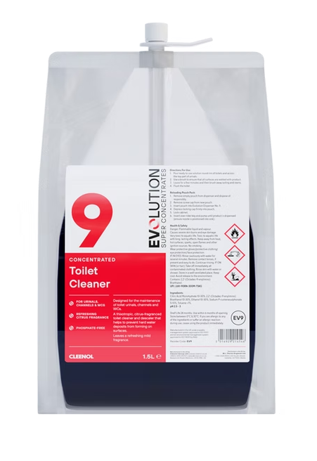 CLEENOL | EVOLUTION CONCENTRATED TOILET CLEANER EV9 2 X 1.5 LTR | EV9