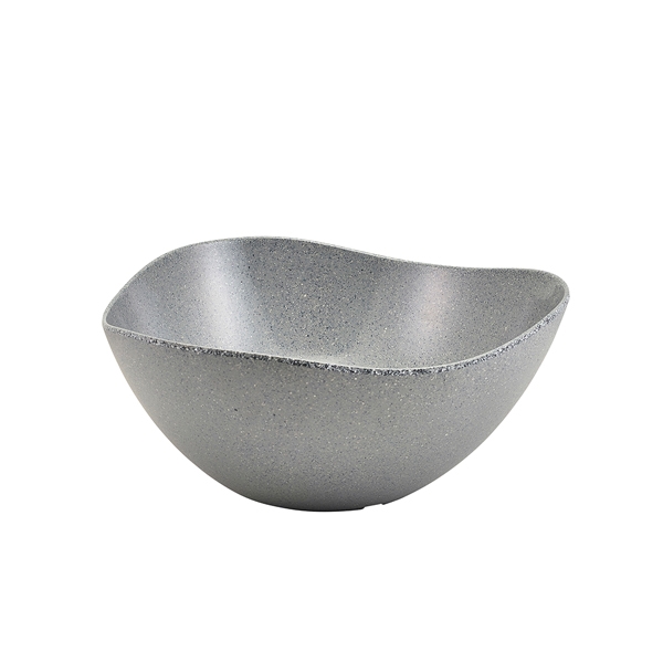 GENWARE |  GREY GRANITE MELAMINE TRIANGULAR BUFFET BOWL 35 CM | MELTRB-35G