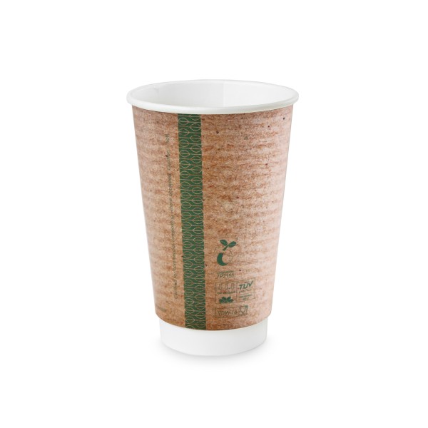 VEGWARE | 89-SERIES DOUBLE WALL CUP KRAFT 16OZ X 400 | VDW-16 | 42158