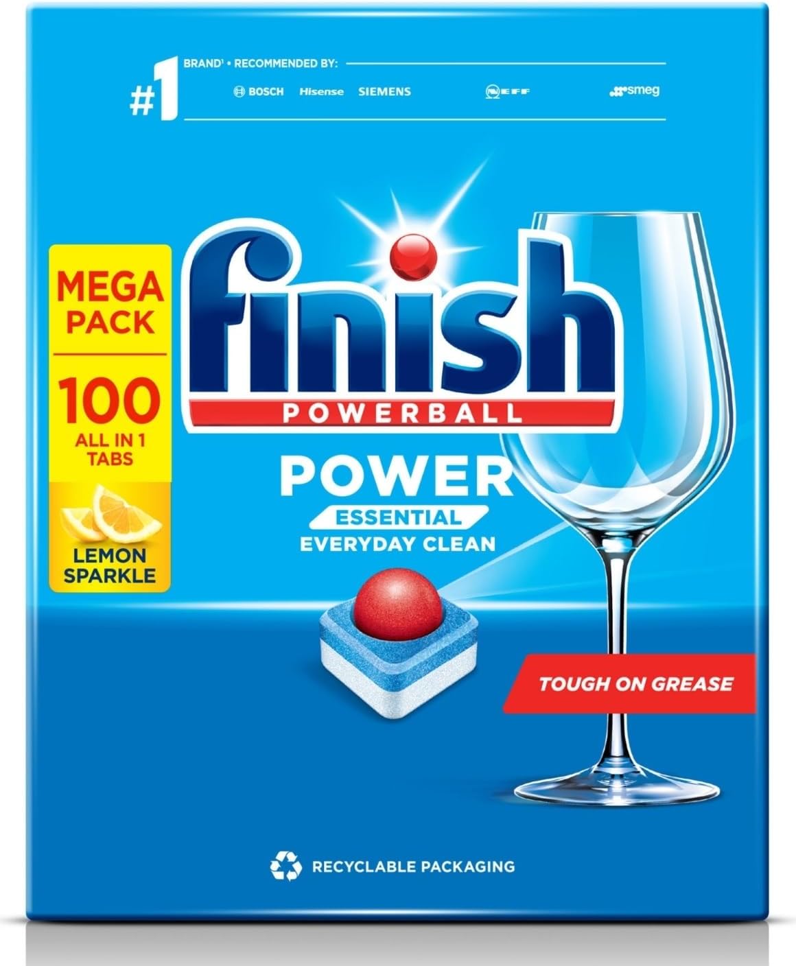 RECKITT | FINISH POWERBALL POWER TABLETS LEMON X 100 | SPRINT