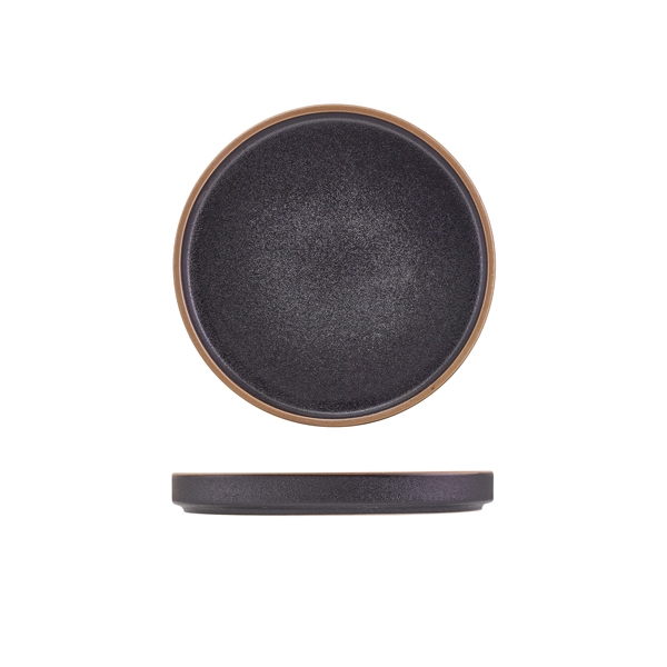 GENWARE | KAVA BLACK STONEWARE PRESENTATION PLATE 18CM X 6 | LP-KBK18