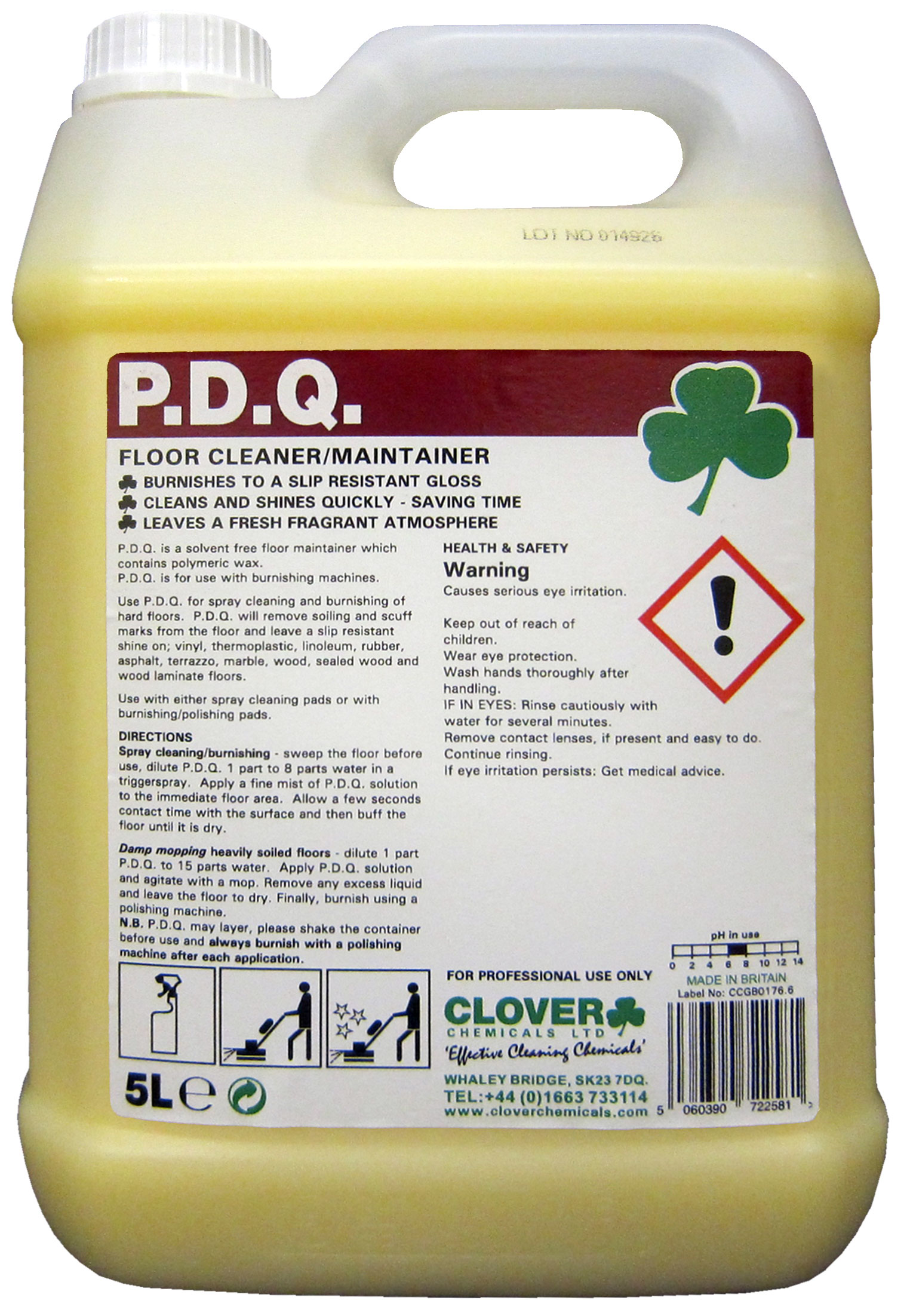 CLOVER (CHRISTEYNS) | 110 PDQ FLOOR CLEANER & MAINTAINER X 5 LTR | 110