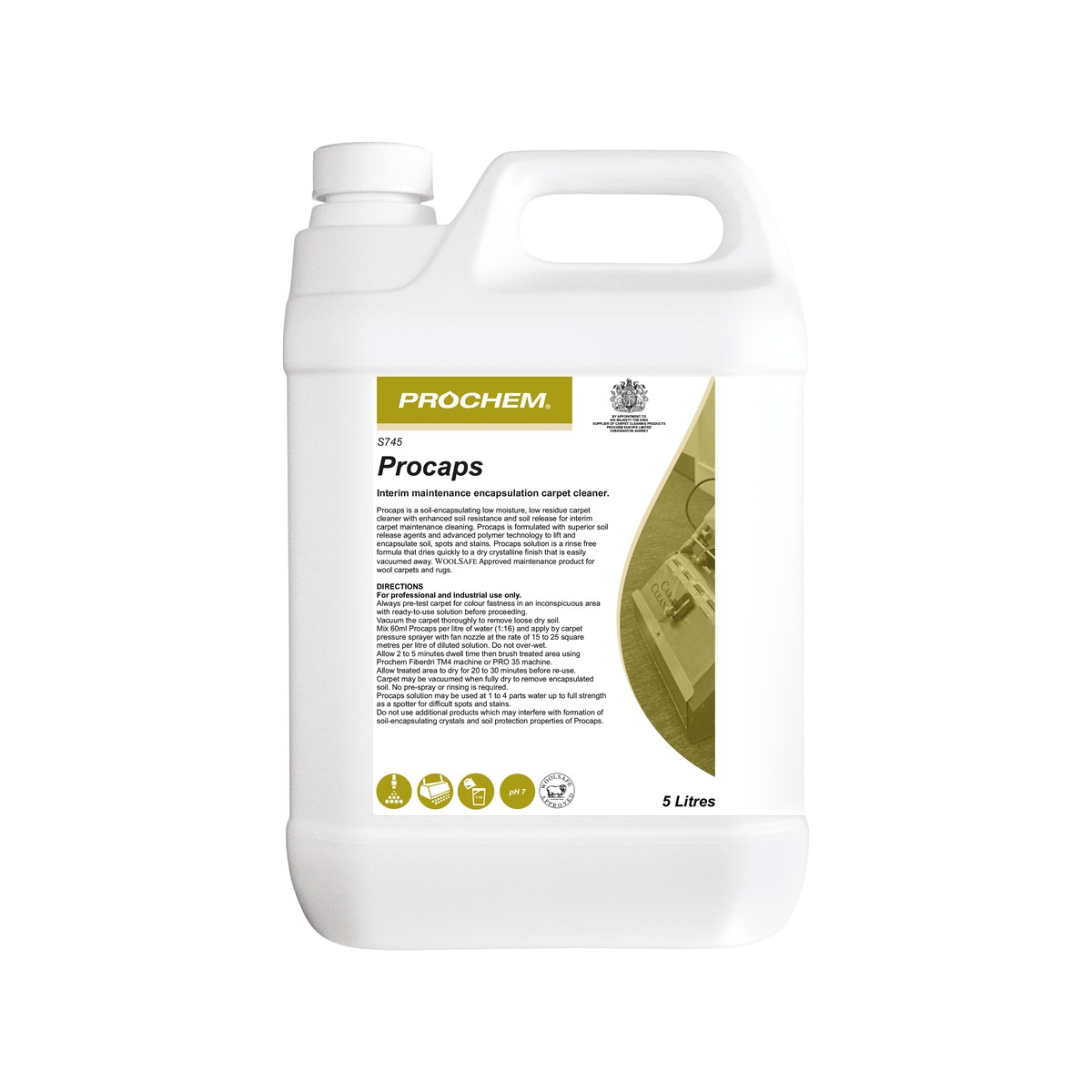 PROCHEM | PROCAPS CARPET CLEANER X 5LTR | S745 | 25118