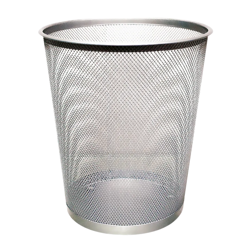 18 LITRE SILVER MESH WASTE BASKET | KF00849