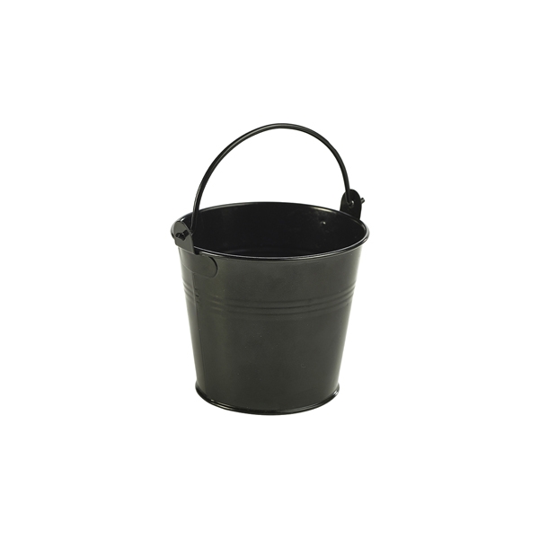 GENWARE | GALVANISED STEEL SERVING BUCKET 10CM DIA BLACK X 12 | GSB10BK