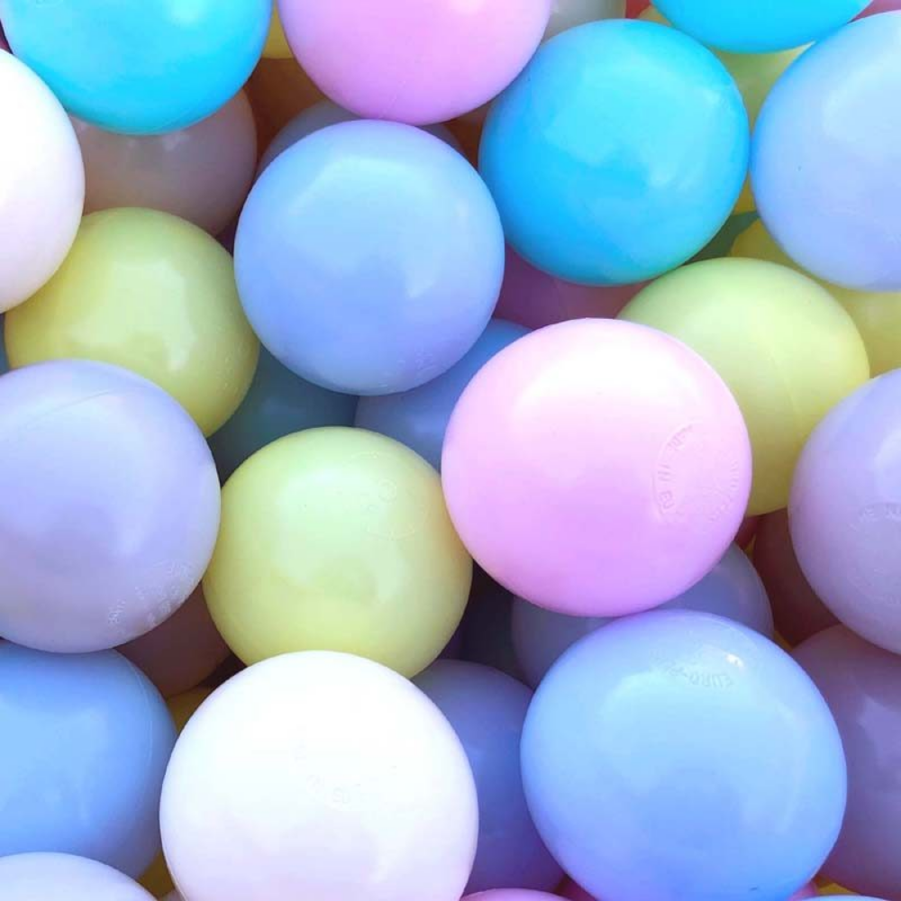 PASTEL MIX 75MM BALLS PIT BALLS X 1000