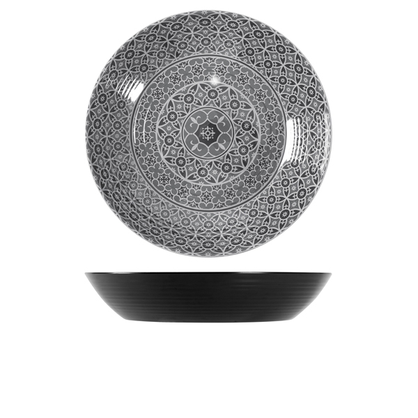 GENWARE | BLACK MARRAKESH MELAMINE BOWL 42.5 X 8CM | MK430972