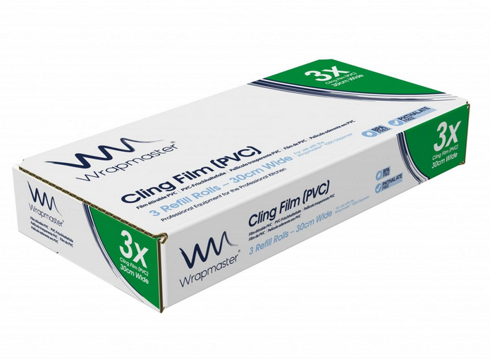 WRAPMASTER | 1000 CLING FILM REFILLS 30CM X 100MTR X 3 | 31C78
