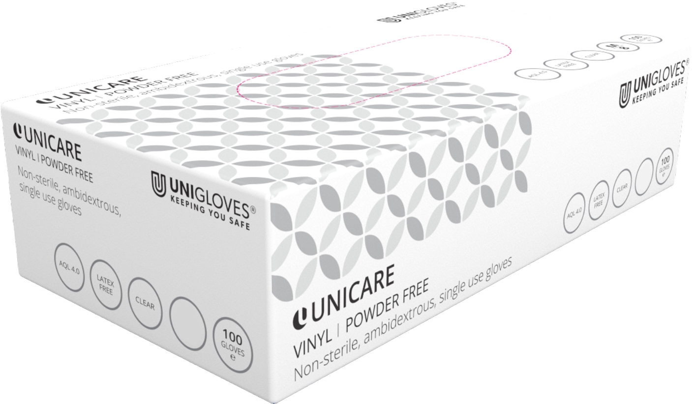 UNIGLOVES | POWDER FREE VINYL GLOVES X 100 | GS006X