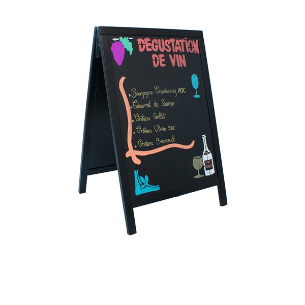 GENWARE | DUPLO A-BOARD 55X85CM BLACK | SBD-BL-85