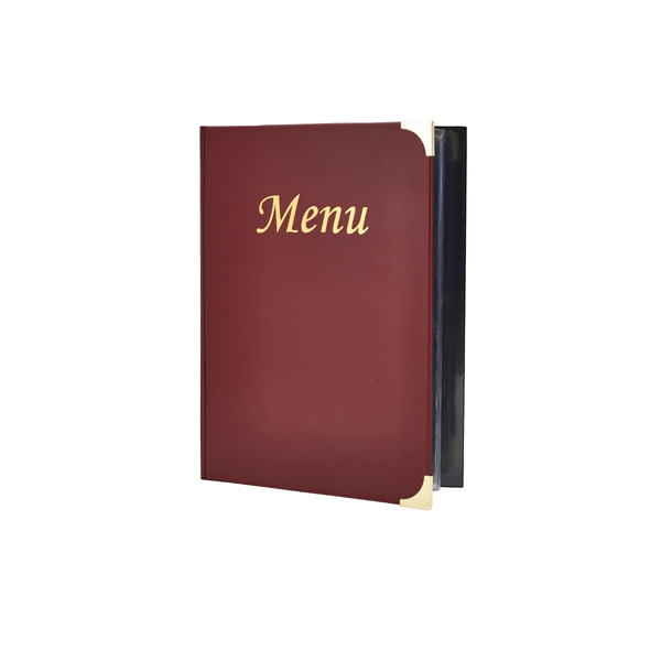 GENWARE | A4 MENU HOLDER WINE RED 8 PAGES | MC-BRA4-WR