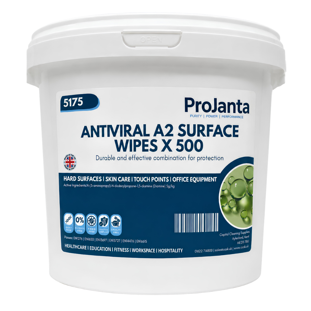 PROJANTA | CAPITAL A2 ANTIVIRAL SURFACE WIPE X 500 | 5175