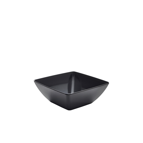 GENWARE | GENWARE BLACK MELAMINE CURVED SQUARE BOWL 26.2 CM | MELSQB-28BK