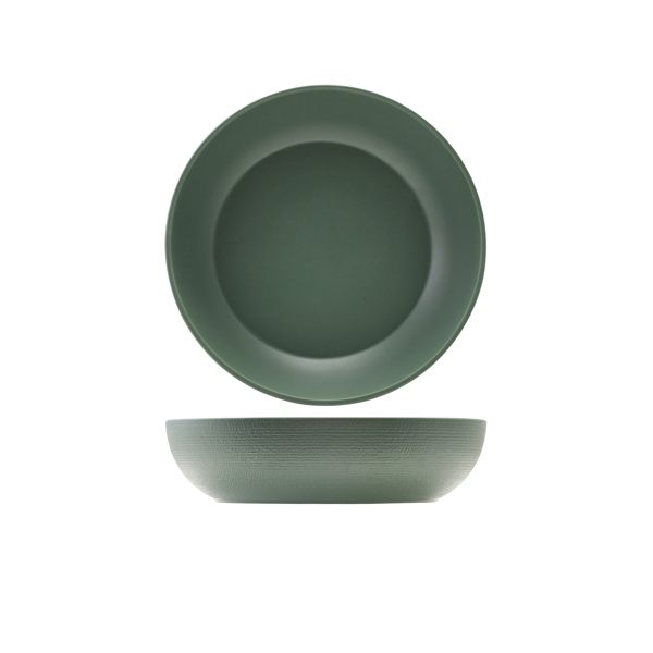 GENWARE | MELAMINE GREEN JUTE BUFFET BOWL 28 X 7.5CM | JT280967