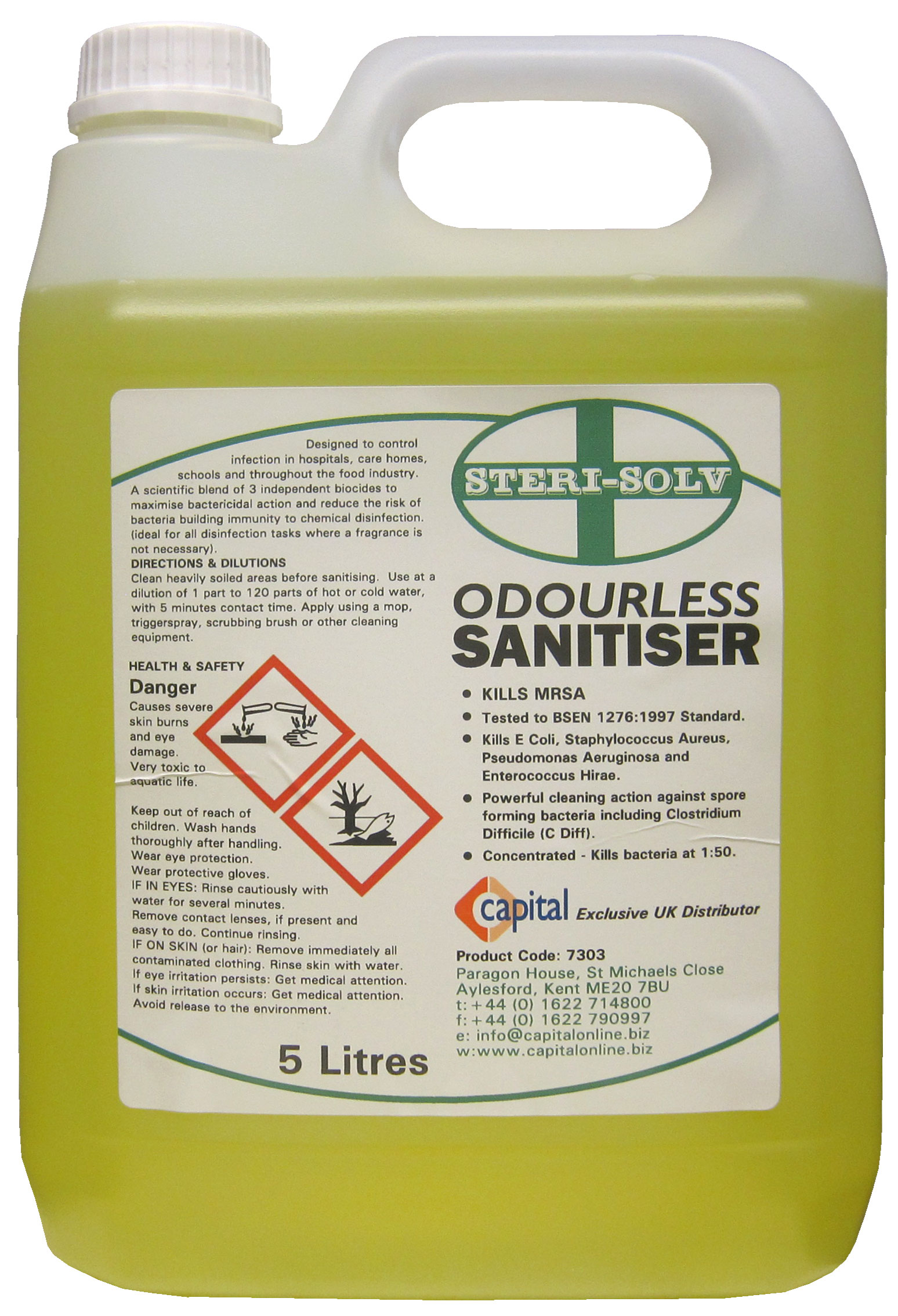 STERI-SOLV |  ODOURLESS SANITISER X 5 LTR | 201