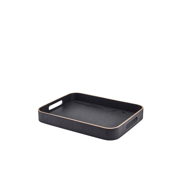 GENWARE | BLACK WOOD VENEER BUTLERS TRAY 35.5 X 28CM | WVT-B3528BK