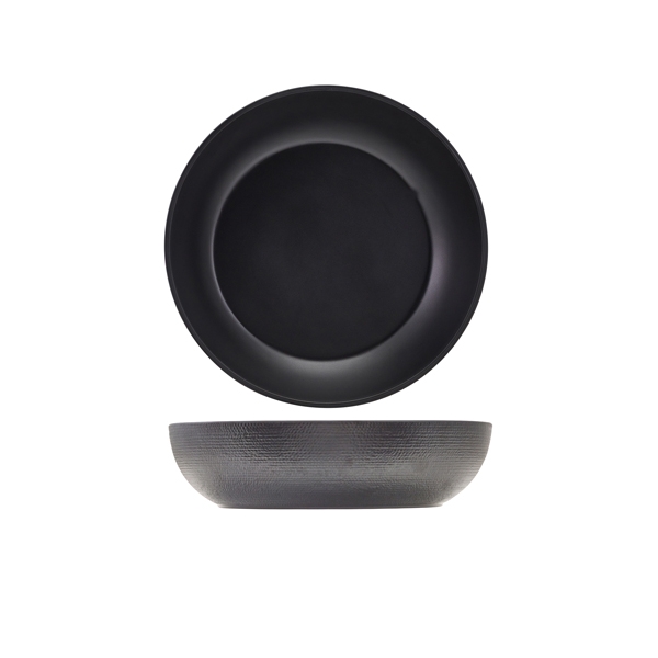 GENWARE | MELAMINE BLACK JUTE BUFFET BOWL 28 X 7.5CM | JT280902