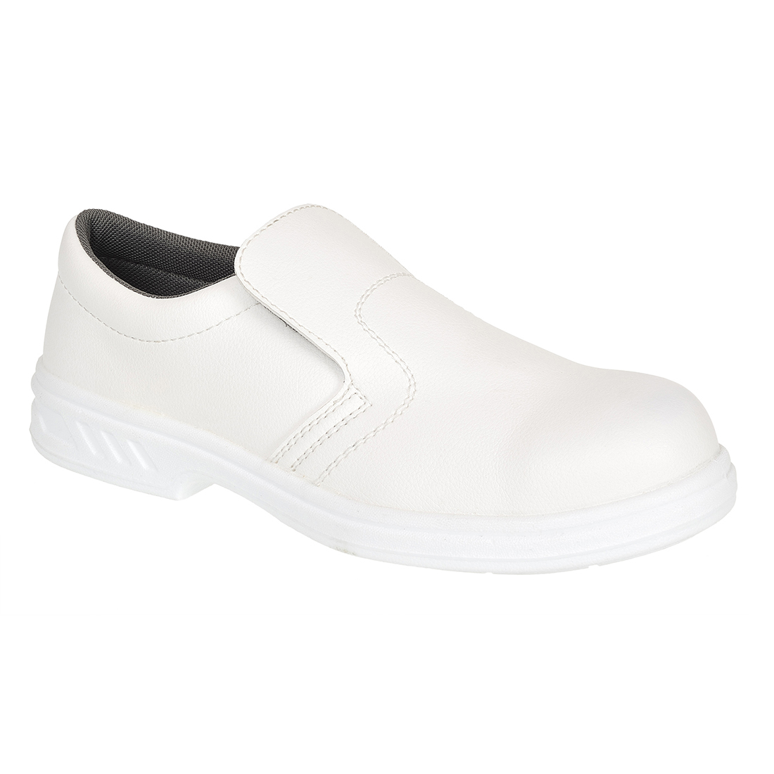 PORTWEST | UNISEX MICROFIBRE SLIP ON WHITE SAFETY SHOE | FW81WHR36