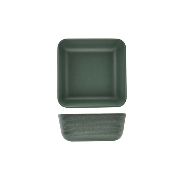 GENWARE | MELAMINE GREEN JUTE SQUARE BUFFET BOWL 25CM | JT251167