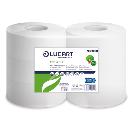 LUCART | ECO403J MAXI JUMBO 2 PLY TOILET ROLLS 400M X 6 | 812400