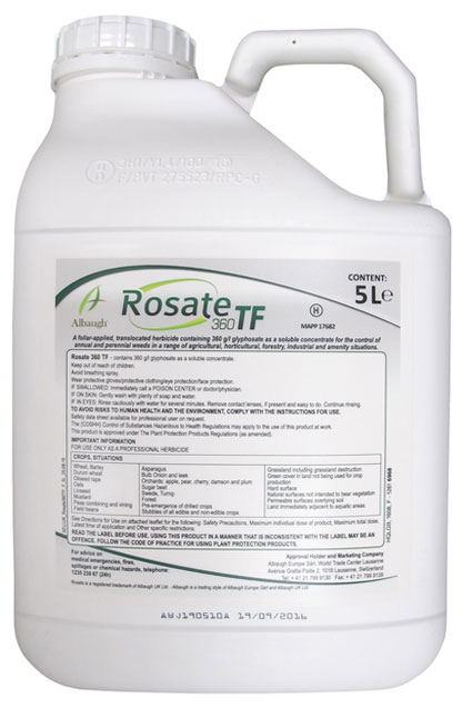 ALBAUGH | ROSATE 360 TF CONCENTRATED GLYPHOSATE WEEDKILLER X 5LTR