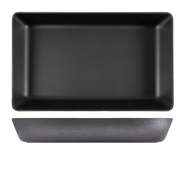 GENWARE | MELAMINE BLACK JUTE DEEP DISH GN 1/1 | JT110102