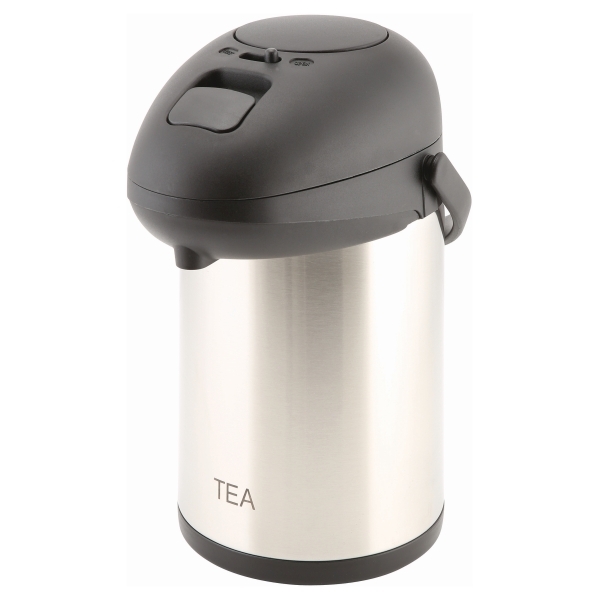 GENWARE | TEA INSCRIBED ST/ST VACUUM PUMP POT 2.5L X 1 | V7251TEA
