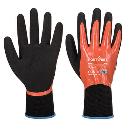 PORTWEST | DERMI PRO GLOVES ORANGE/BLACK | AP30