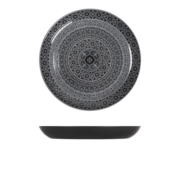 GENWARE | BLACK MARRAKESH MELAMINE BOWL 38 X 4.5CM | MK380972
