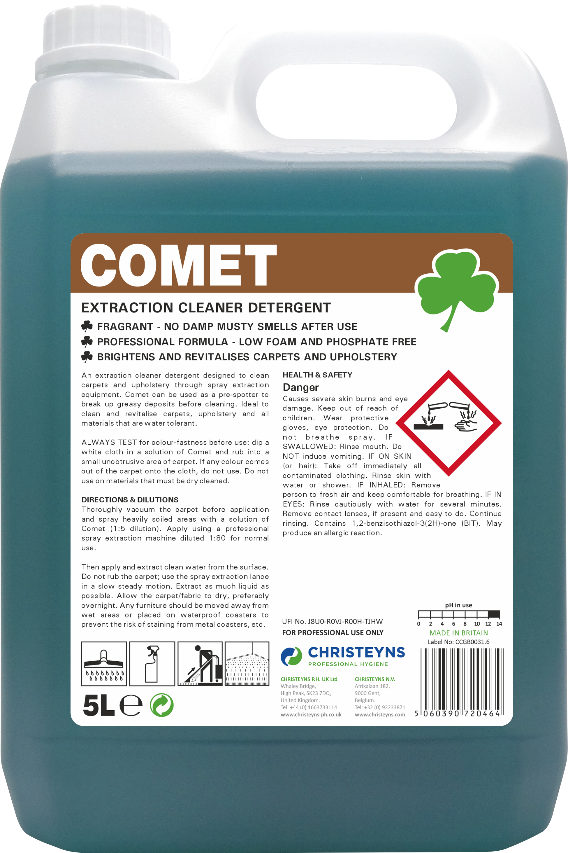 CHRISTEYNS (CLOVER) | COMET CARPET CLEANER X 5 LTR | 306