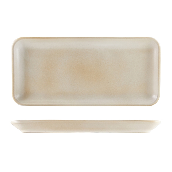 GENWARE | ANTIGO STONEWARE BARLEY NARROW RECT PLATTER 35 X 16.5CM X 3 | NR-ABR36