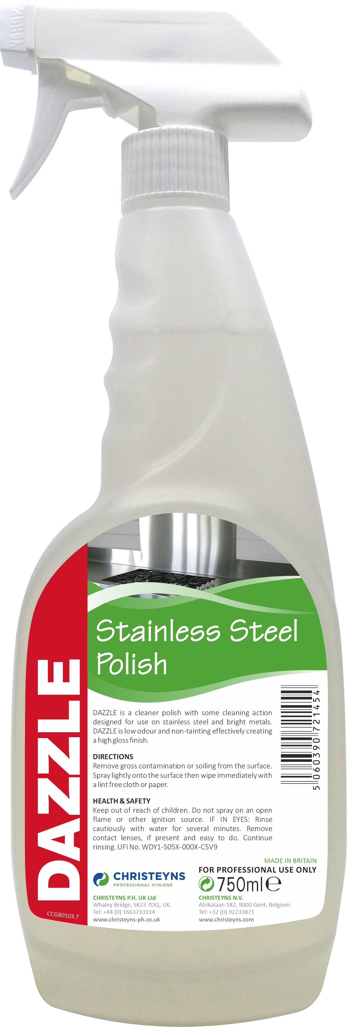 CHRISTEYNS (CLOVER) | 715 DAZZLE STAINLESS STEEL POLISH X 750 ML | 715