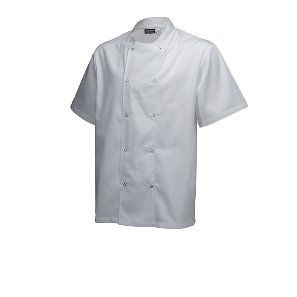GENWARE | BASIC STUD JACKET (SHORT SLEEVE) WHITE L | NJ18-L