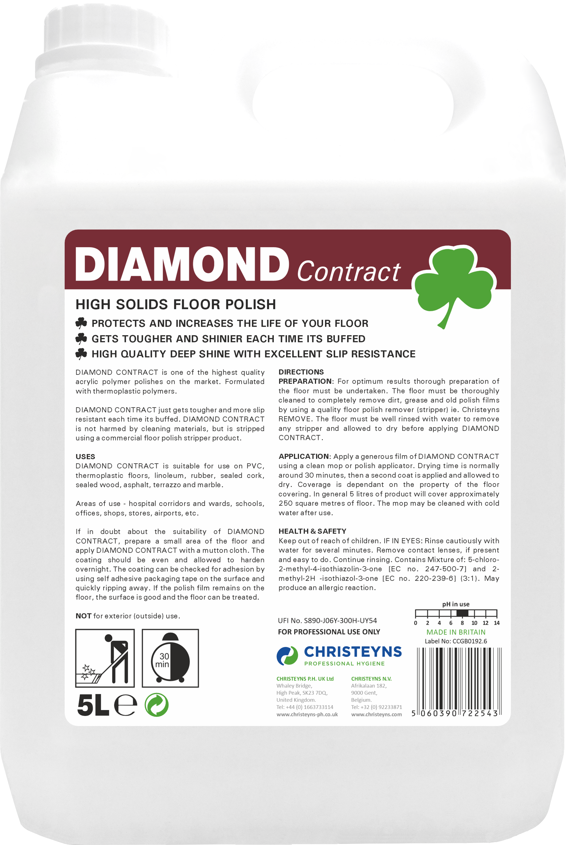 CHRISTEYNS (CLOVER) | 108 DIAMOND CONTRACT X 5 LTR | 108