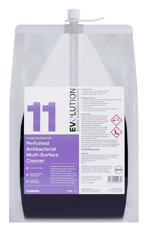 CLEENOL | EVOLUTION CONCENTRATED PERFUMED ANTIBACTERIAL MULTI-SURFACE CLEANER EV11 X 1.5 LTR | EV11