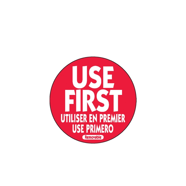 GENWARE | 50MM REMOVABLE USE FIRST RED LABEL X 500 | RUF2R