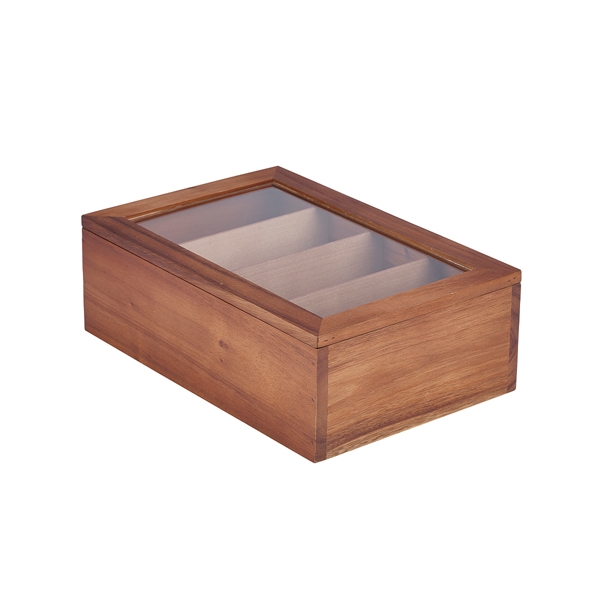 GENWARE | ACACIA WOODEN TEA BOX 30 X 20 X 10CM | WTB