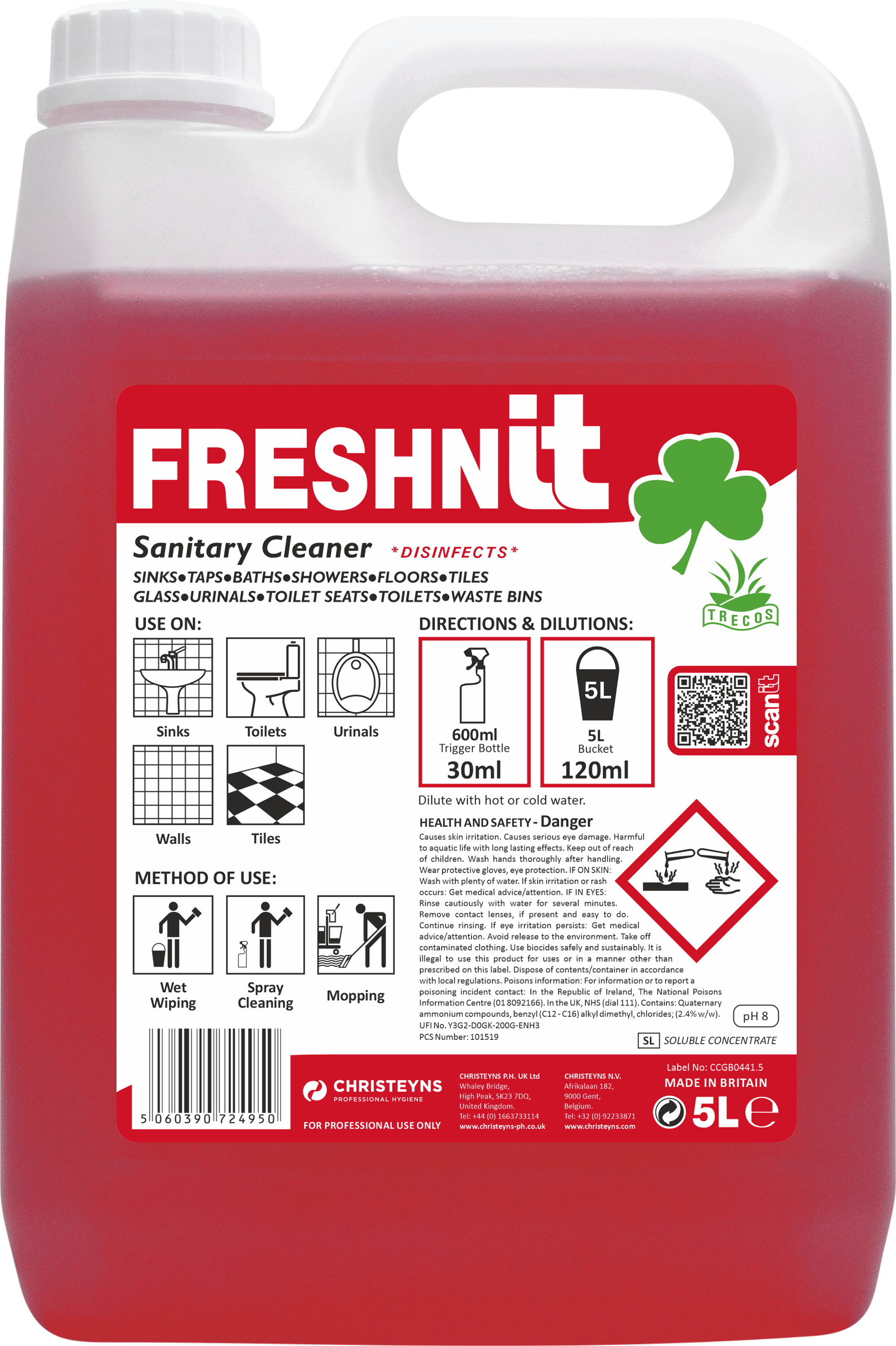 CHRISTEYNS (CLOVER) | FRESHN IT X 5 LTR | 898