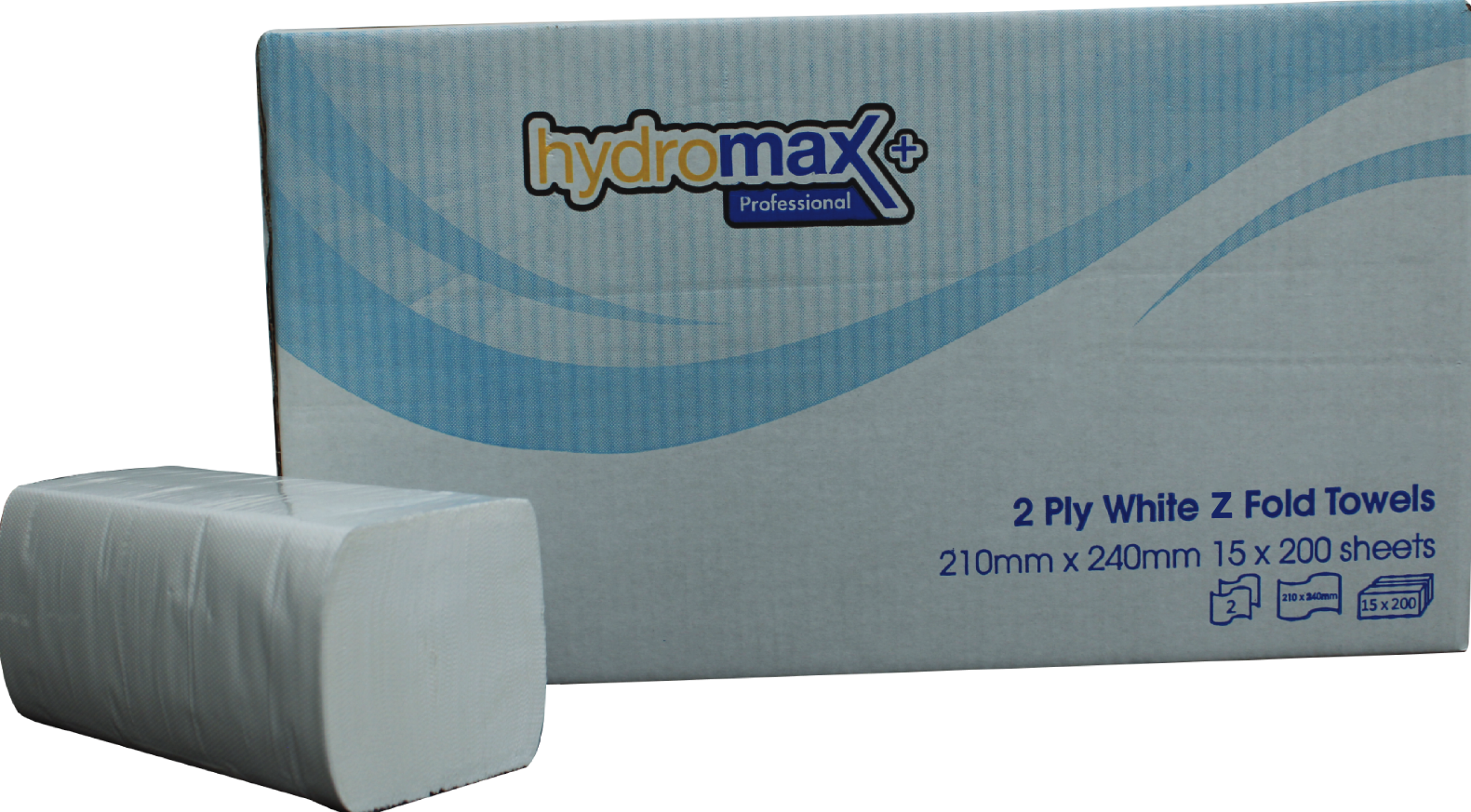 ALLIED HYGIENE | 43132 HYDROMAX 2PLY WHITE EMBOSSSSED Z-FOLD HAND TOWELS X 3000 | B11120059