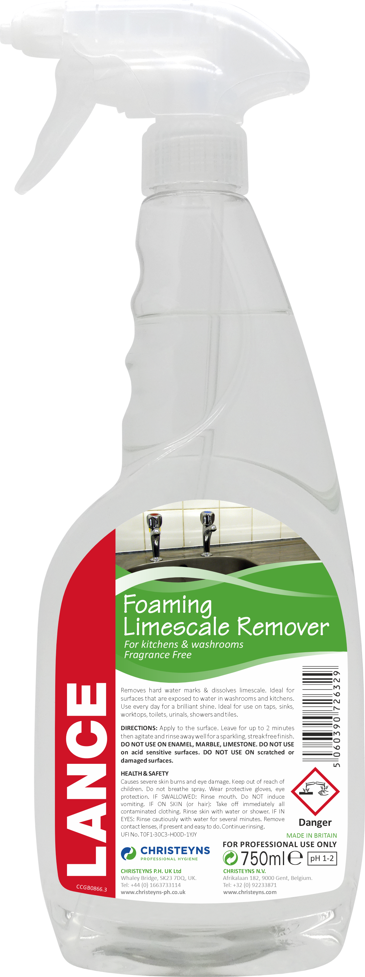 CHRISTEYNS (CLOVER) | LANCE LIMESCALE REMOVER X 750ML | 524