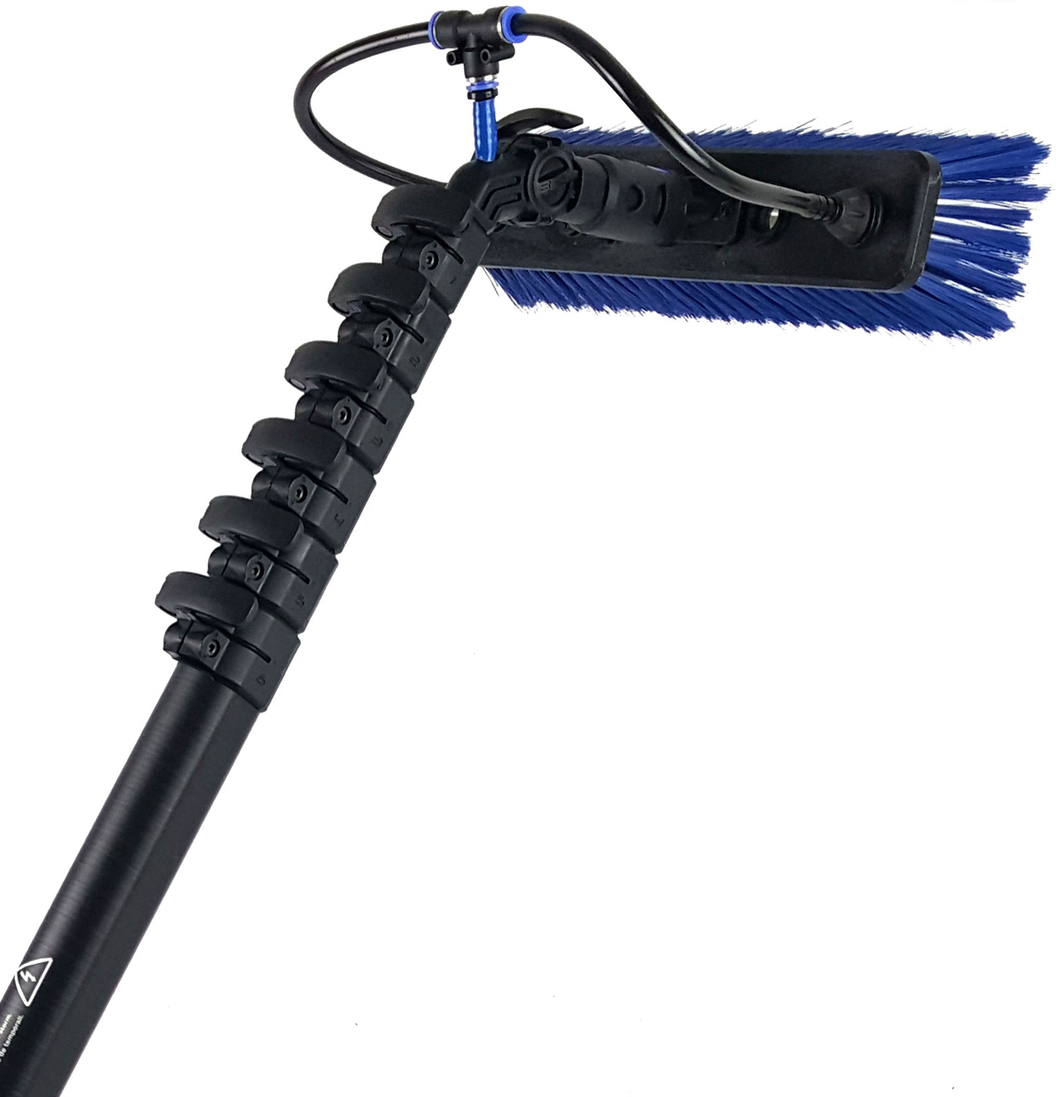 VARITECH SYSTEMS | OVA8 CARBON POLE 6 SECTION 33FT REACH C/W NYLON GOOSENECK, TUBING, DOUBLE TRIM BRUSH & HOSE COUPLING | OV30-24-E