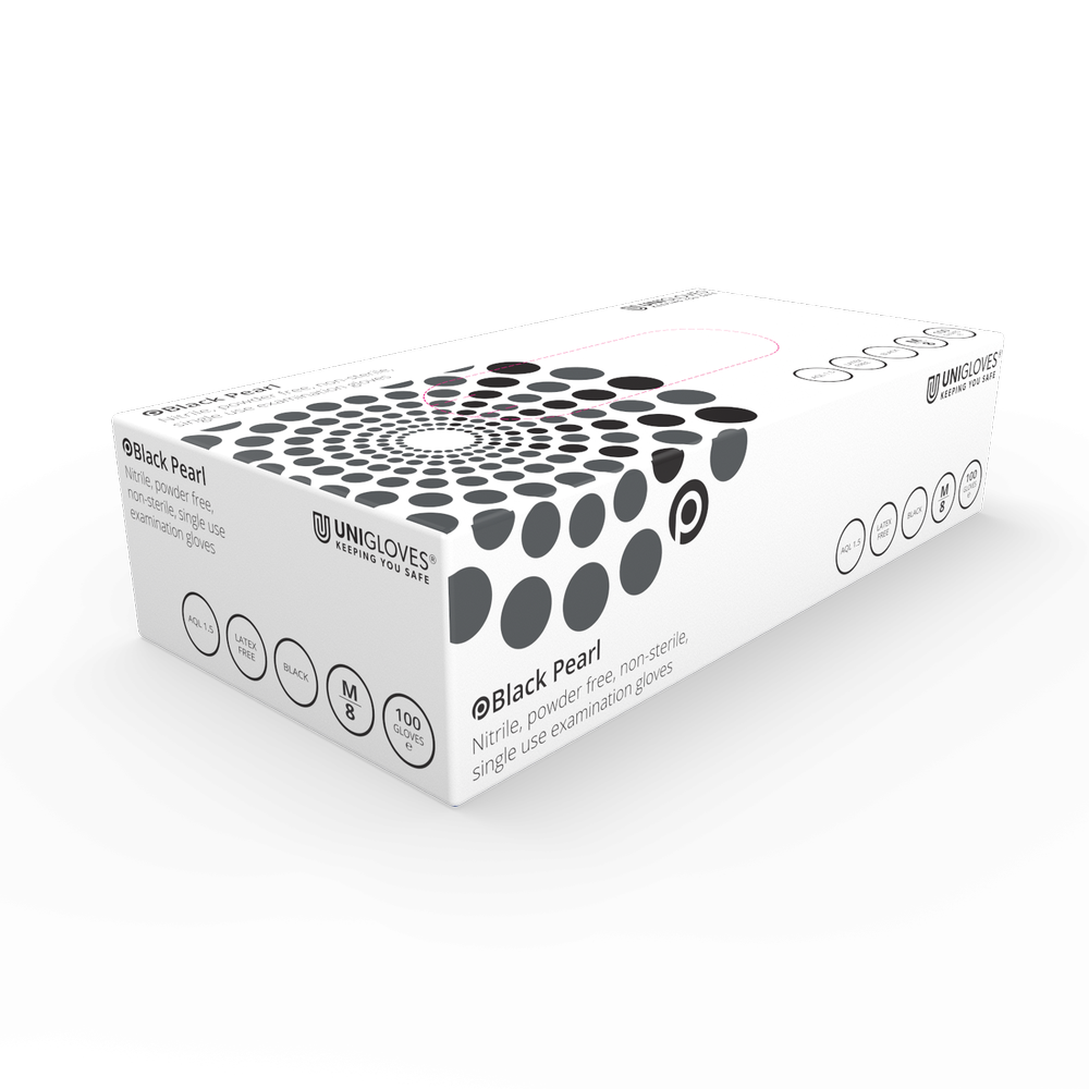 UNIGLOVES | POWDER FREE BLACK PEARL NITRILE GLOVES X 100 | GP0033