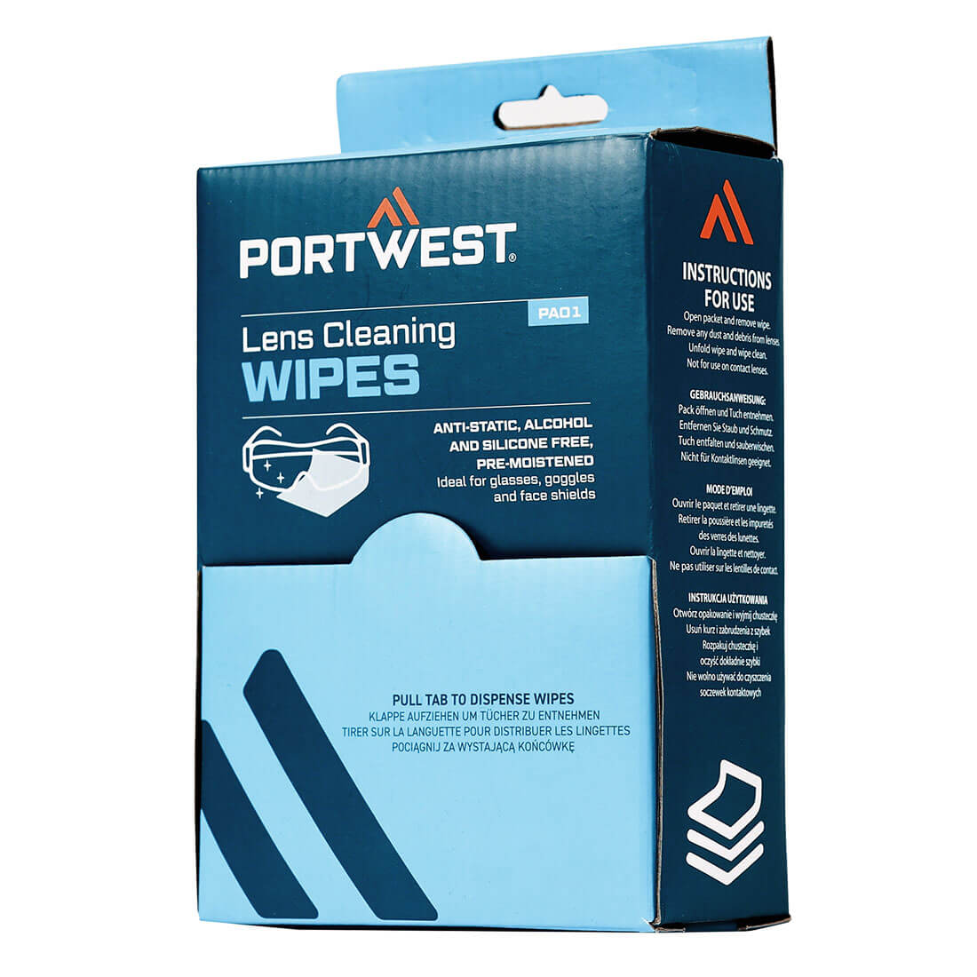 PORTWEST | LENS CLEANING TOWELETTES X 100 | PA01WHR