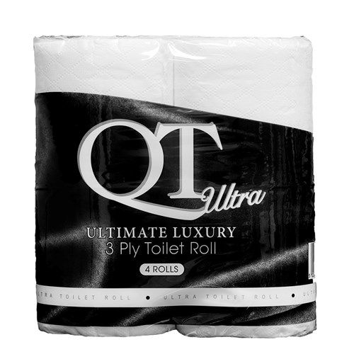 QUATTRO |  ULTRA LUXURY 3-PLY WHITE TOILET TISSUE X 40 ROLLS | QTL3
