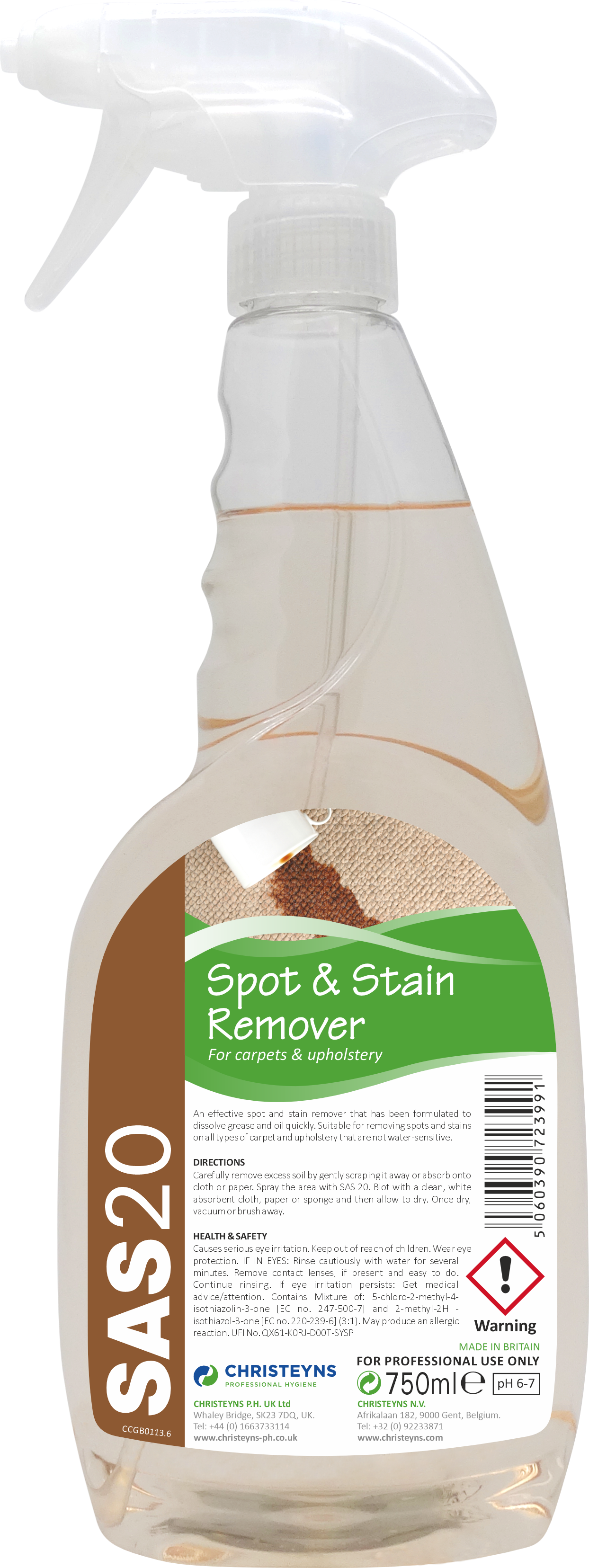 CHRISTEYNS (CLOVER) | 442 SAS20 SPOT & STAIN REMOVER X 750 ML | 442
