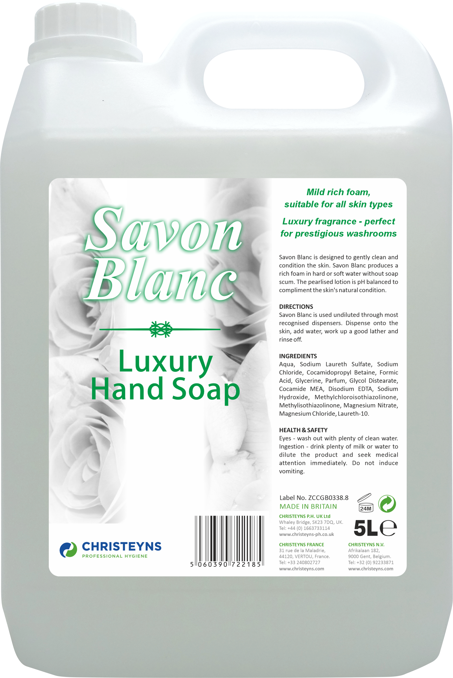 CHRISTEYNS (CLOVER) | 446 SAVON BLANC SOAP X 5 LTR | 446