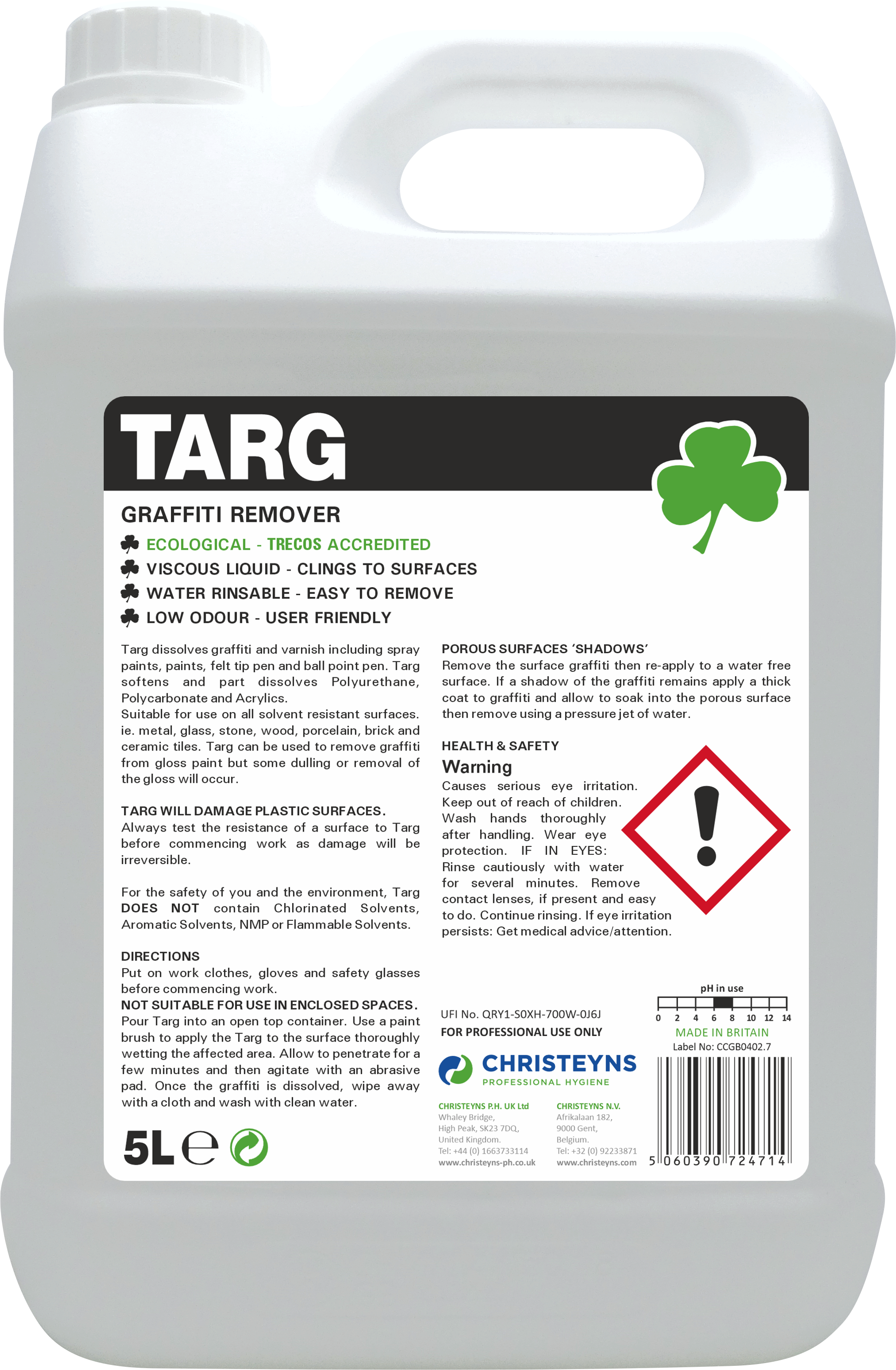 CHRISTEYNS (CLOVER) | TARG GRAFFITI REMOVER X 5L | 719