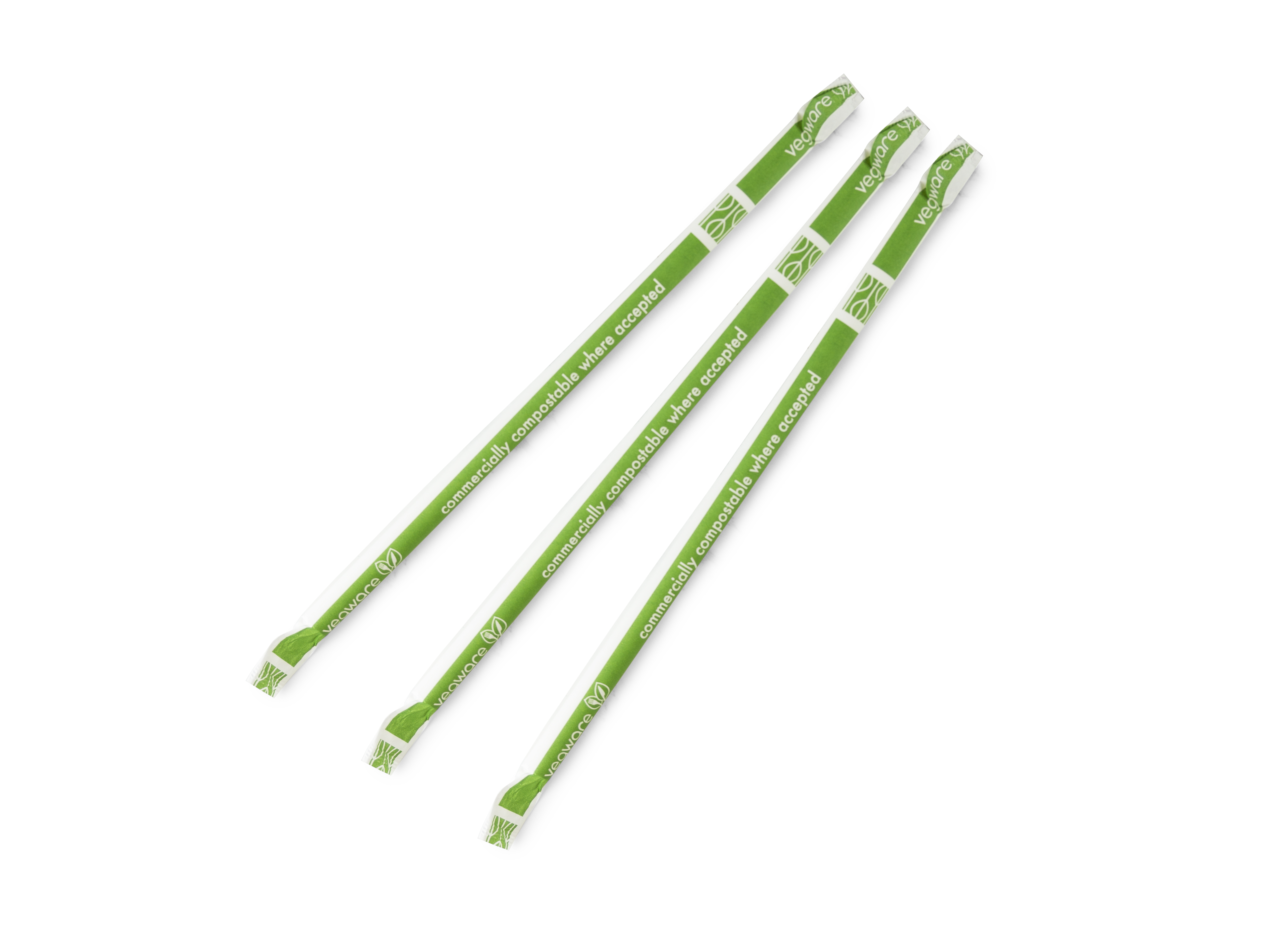 VEGWARE | JUMBO WHITE 8MM PAPER STRAW, WRAPPED, 7.8IN X 3000 | PS08-WWL